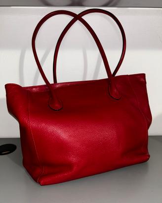 Borsa Maxima Milano in vera pelle rossa
