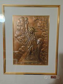 Quadro vintage rame sbalzato