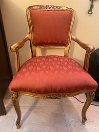 Poltrona barocca veneziana in legno intagliato