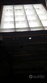 2 plafoniere 60 x 60 cm con tubi led nuovi