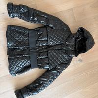 Piumino Moncler Donna Nero con Cintura e cappuccio