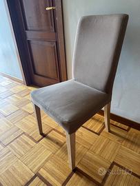 6 Sedie imbottite sfoderabili color beige/sabbia