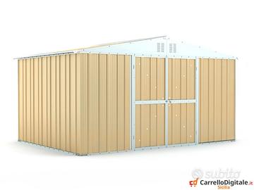 Box da giardino in acciaio zincato 403x269cm beige