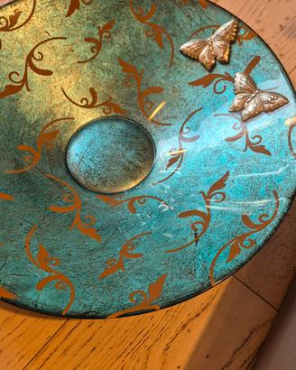 Centrotavola Valori 37cm in argento azzurro