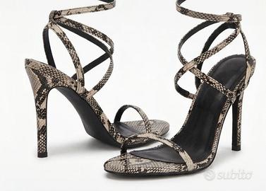 Tacchi serpente bianco e nero