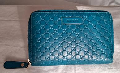 Portafoglio Gucci in pelle azzurro 