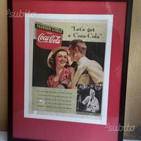 Quadro Pubblicità Coca-Cola su Carta. Anni 40