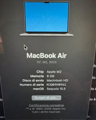 Macbook air m2 15”