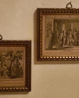 Coppia Incisioni Originali Rame del '700