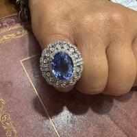 Anello  oro brillanti tanzanite