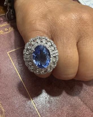 Anello  oro brillanti tanzanite