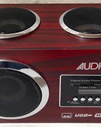 Radio FM PLL MP3 USB SD Portatile Audiola NUOVA