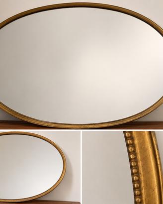 Specchio antico ovale con cornice dorata 140x98