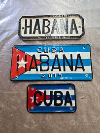 lotto 3 Targhe Cuba Artigianali Autentiche dipinte