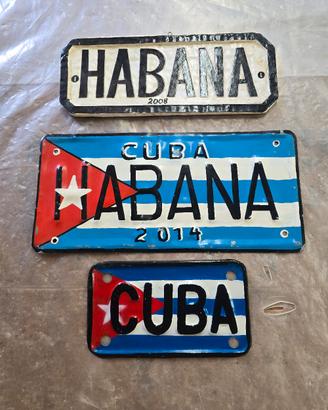 lotto 3 Targhe Cuba Artigianali Autentiche dipinte