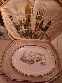 set posate da pesce vintage con sua valigetta 