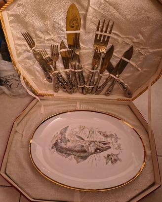 set posate da pesce vintage con sua valigetta 