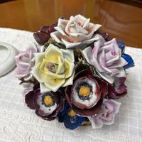 Centro tavola rose porcellana anni 60