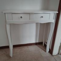 Tavolino / console in legno bianco 