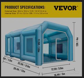 Cabina di verniciatura gonfiabile 12 mt