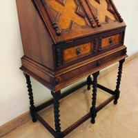 Antico secrétaire a ribalta in legno massello