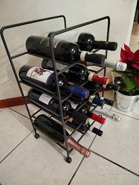 MOBILETTO PORTA VINI IN FERRO BATTUTO