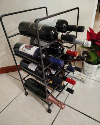 MOBILETTO PORTA VINI IN FERRO BATTUTO