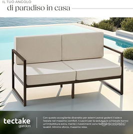 Divano da giardino 2 posti tectake – Cuscini spess