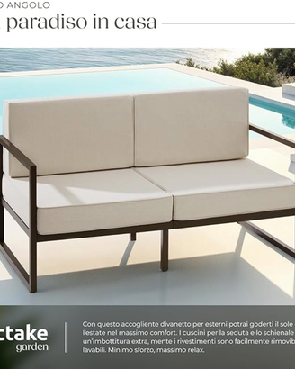 Divano da giardino 2 posti tectake – Cuscini spess