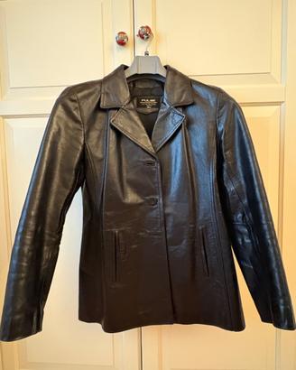 Giacca in pelle nera da donna
