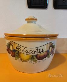 Biscottiera in ceramica decorata