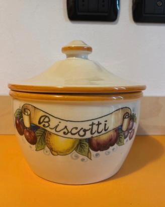 Biscottiera in ceramica decorata