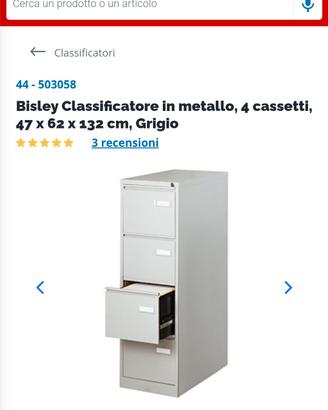 Cassettiera Classificatore Bisley + Cartelline