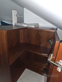 mobile pensile angolare in legno massello 