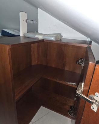 mobile pensile angolare in legno massello 