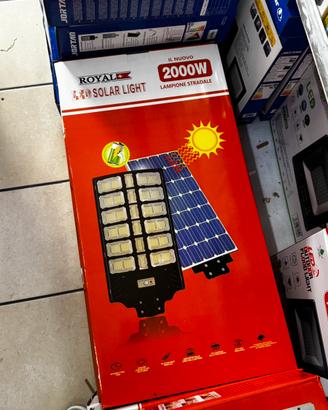 FARO LED LAMPIONE STRADALE 2000W SOLARE SENSORE