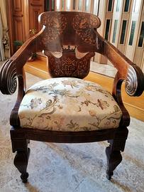 Sedia biedermeier intarsiata
