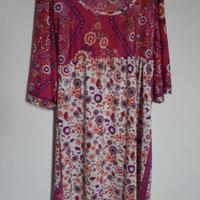 Abito donna floreale giovanile fucsia