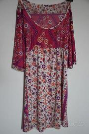 Abito donna floreale giovanile fucsia