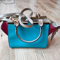 borsa celeste e fucsia 