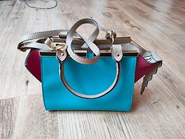 borsa celeste e fucsia 