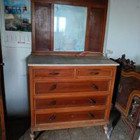 Vintage - Comò d'epoca marmo specchio