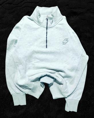 felpa zip superdry grigia tg XL cotone-poliestere 