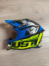 Casco Just1 j12 dominator giallo e blu full carbon