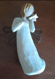 Statuina "Thinking of you" scolpito/dipinto a mano
