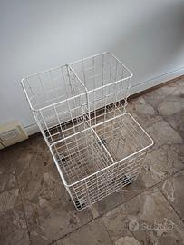 Carrello portarotoli metallo 4 scomparti c/ruote