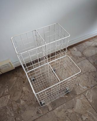 Carrello portarotoli metallo 4 scomparti c/ruote