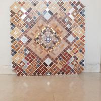 Quadro mosaico legno ceramica