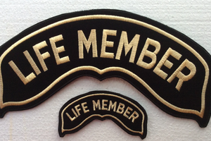 Set 2 Toppe adesive Harley Davidson LIFE MEMBER