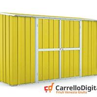 Casetta in lamiera per esterno 307x100cm giallo